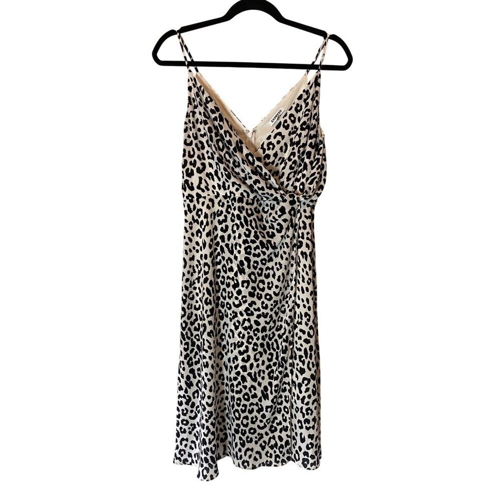 Express Womens Leopard Print Wrap Dress Small